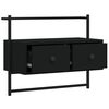 vidaXL TV Cabinet Black Engineered wood, metal 23.8x11.8x20.1 in