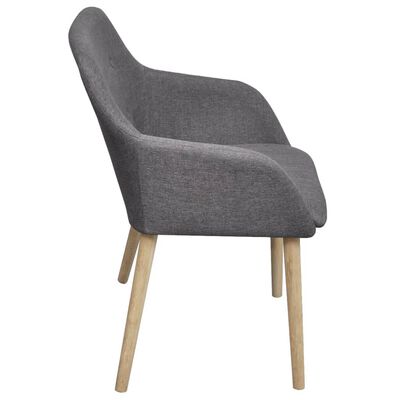 vidaXL Dining Chairs 4 pcs Light Gray Fabric and Solid Oak Wood