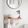 vidaXL Basin Shelf Beech wood with white brackets Steel and Solid Beech Wood