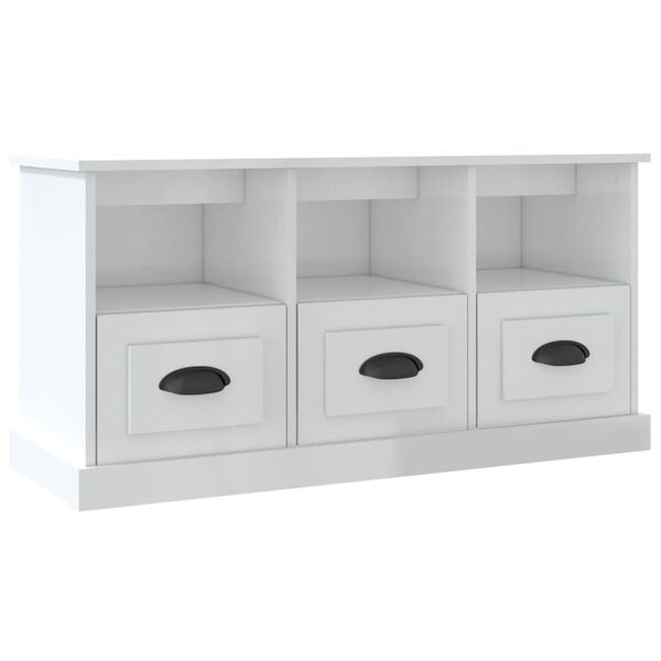 vidaXL TV Cabinet High gloss white Engineered wood Medium TV Cabinet