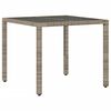 vidaXL Garden Table Grey PE rattan, tempered glass, powder-coated steel