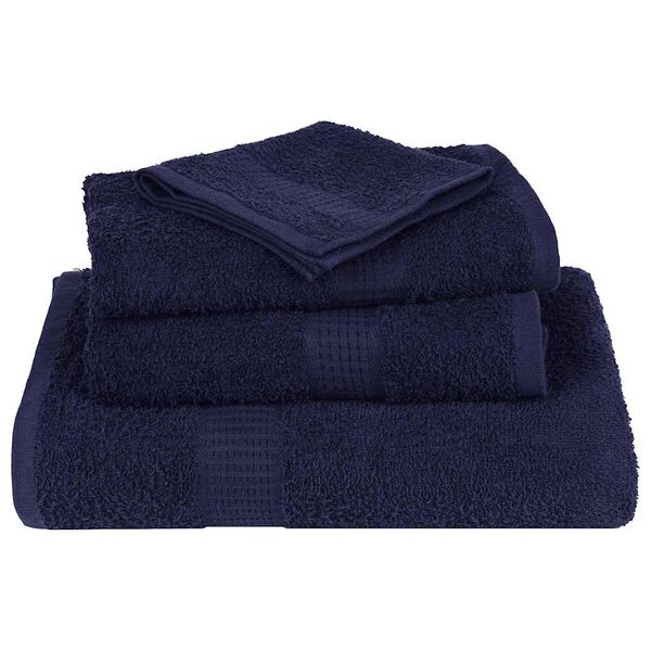 vidaXL Bath Towel Set of 4 Navy blue 100% cotton 39.4 x 59.1 in