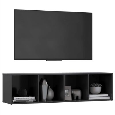 vidaXL TV Stand Gray 56.1"x13.8"x14.4" Engineered Wood