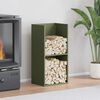 vidaXL Firewood Rack Olive Green 15.7x11.8x31.5" Cold-rolled steel