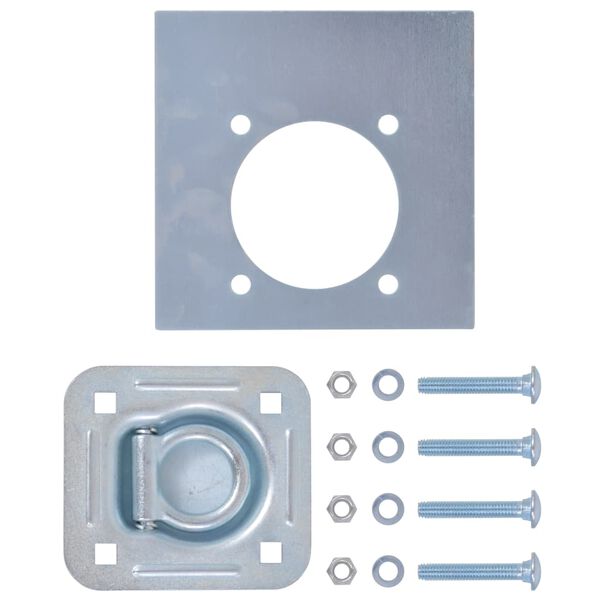 vidaXL Lashing Rings for Trailer 6 pcs Galvanised Steel 4409.2 lb