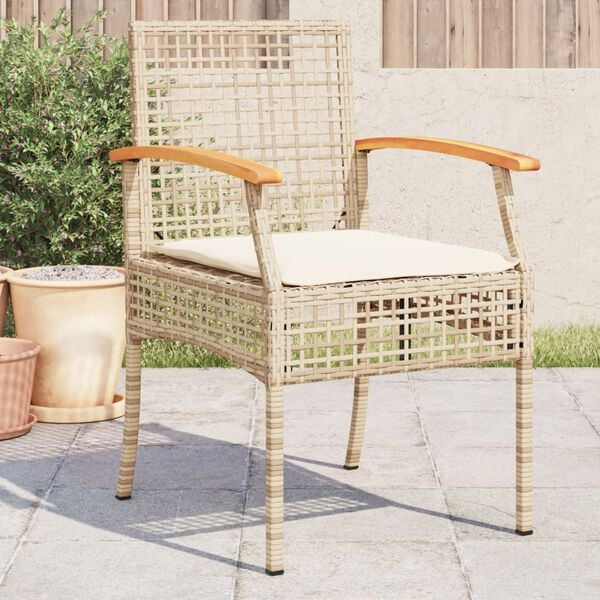 vidaXL Garden Chair Set of 4 Beige, Brown, Cream White