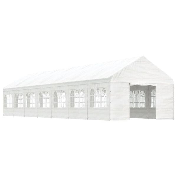 vidaXL Gazebo with Roof White 51.2'x13.4'x10.6' Polyethylene