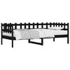 vidaXL Day Bed Black Solid pine wood Single Multi-Position Backrest