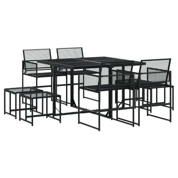 vidaXL Garden Dining Set Black
