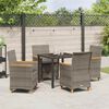 vidaXL Garden Dining Set 5 pcs Gray poly rattan