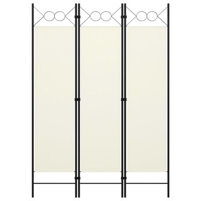 vidaXL 3-Panel Room Divider Cream White 47.2"x70.9"