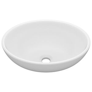 vidaXL Luxury Basin Oval-shaped Matt White 15.7x13.0" Ceramic