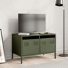 vidaXL TV Cabinet Olive Green Cold-rolled steel Small Levelers