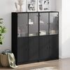 vidaXL Bookcase Black Engineered wood Large Bookcase Rectangular