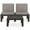 vidaXL Garden Lounge Set Grey Plastic Medium Durable Garden Lounge Set