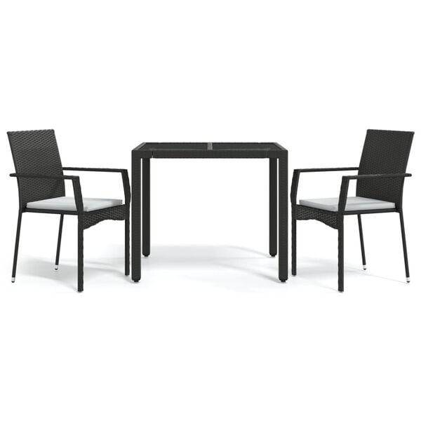 vidaXL Garden Dining Set Black
