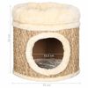 vidaXL Cat House Beige Flakeboard, Seagrass, Plush Small Nice Design