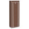 vidaXL Shoe Rack Brown Powder-coated steel, non-woven fabric