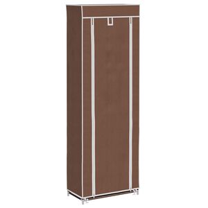 vidaXL Shoe Rack Brown Powder-coated steel, non-woven fabric