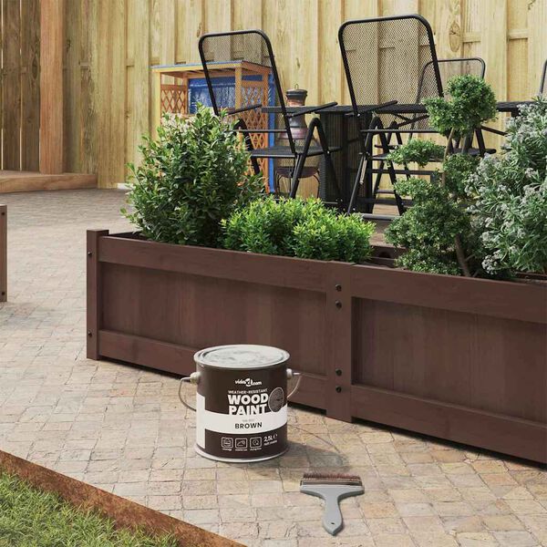 vidaXL Wood Paint Brown 6.50 x 6.50 x 6.30 in Wall Print