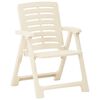 vidaXL Garden Chair Set of 4 White Plastic Foldable Garden Chair