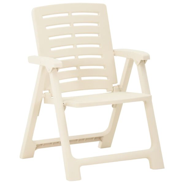 vidaXL Garden Chair Set of 4 White Plastic Foldable Garden Chair