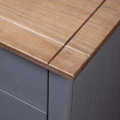vidaXL Bedside Cabinet Gray 18.1"x15.7"x22.4" Pinewood Panama Range
