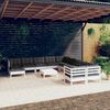 vidaXL Garden Lounge Set White Solid pinewood, fabric (100% polyester)
