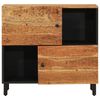 vidaXL Side Cabinet Natural wood and black Solid acacia wood Medium