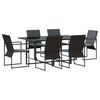 vidaXL Garden Dining Set 7 pcs Black Steel