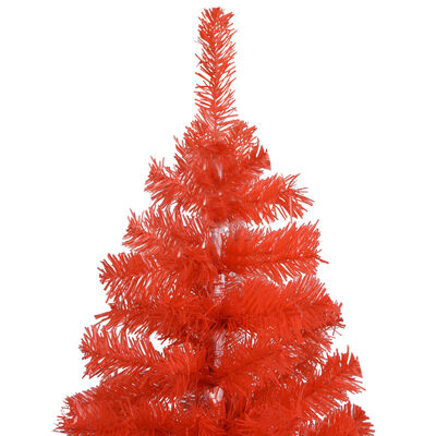 vidaXL Artificial Christmas Tree with LEDs&Ball Set Red 59.1" PVC
