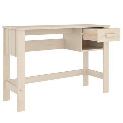 vidaXL Desk HAMAR Honey Brown 43.3"x15.7"x29.5" Solid Wood Pine