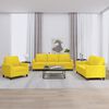vidaXL Sofa Set Light Yellow Polyester 3 Piece Sofa Set Durable