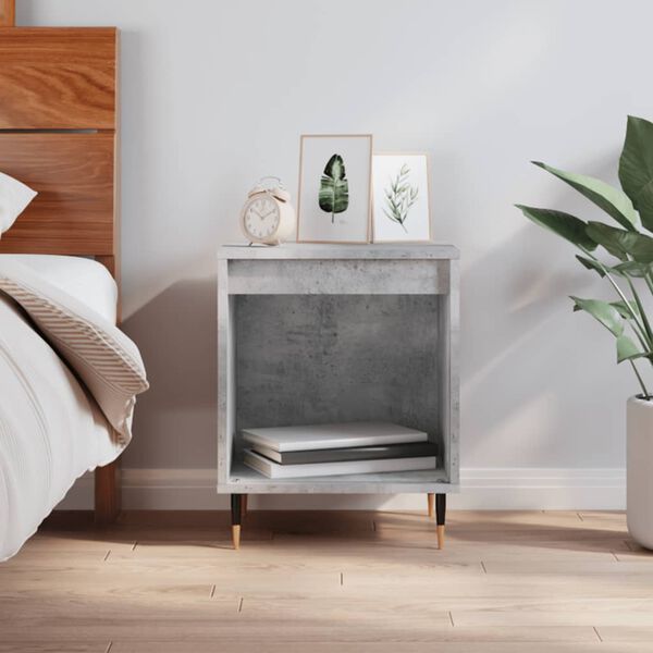 vidaXL Bedside Cabinet Concrete Grey Engineered wood, Metal Medium