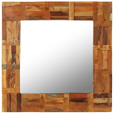 vidaXL Wall Mirror Solid Reclaimed Wood 23.6"x23.6"