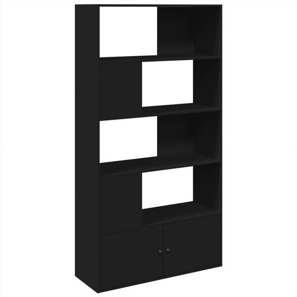 vidaXL Bookcase Black Engineered Wood 39.4 x 14.2 x 74.4 in Bookcase