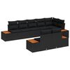 vidaXL Garden Sofa Set with Cushion 8 pcs Black Poly Rattan