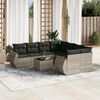 vidaXL Patio Sofa Set Light Gray Synthetic Rattan Large Removable Covers