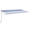 vidaXL Retractable Awning Blue and white