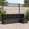 vidaXL Garden Sofa Set Black Poly Rattan Medium Modular