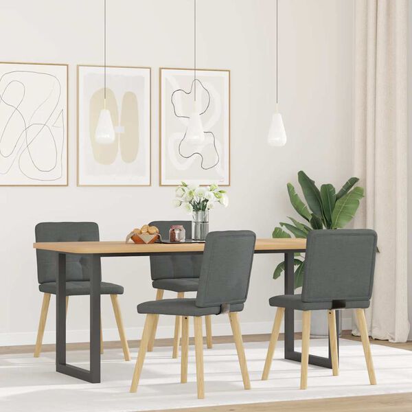 vidaXL Dining Chair Set of 4 Dark Gray