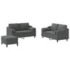 vidaXL Sofa Set Dark Gray Fabric Medium Durable Sofa Set Rectangular