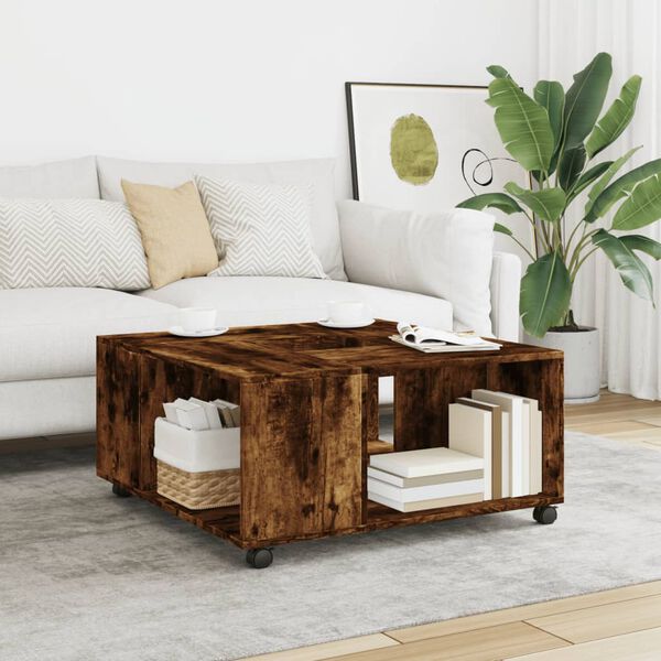 vidaXL Coffee Table Smoked Oak Engineered Wood Medium Coffee Table