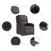 vidaXL Recliner Chair Dark Brown Real Leather, Metal, Plywood