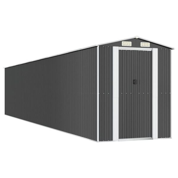 vidaXL Garden Shed Anthracite Galvanized Steel Large Garden Shed