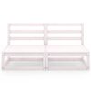 vidaXL Garden Sofa White Solid Pinewood 2-Seater Modular Garden Sofa