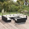 vidaXL Garden Lounge Set Black with Cream Cushions