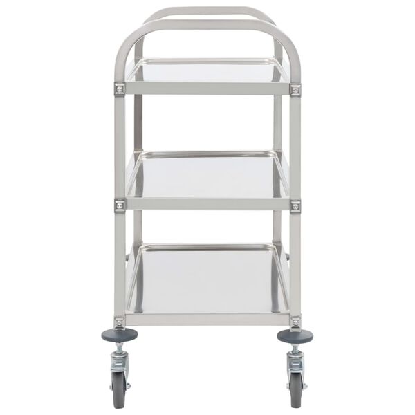 vidaXL 3-Tier Kitchen Trolley 38.0x21.7x35.4" Stainless Steel