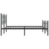 vidaXL Metal Bed Frame without Mattress with Footboard Black 63"x78.7"