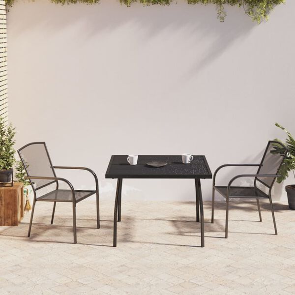 vidaXL Garden Dining Set Anthracite Steel Medium Stackable